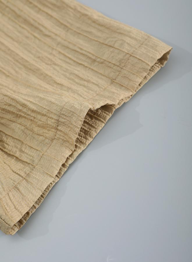 Take Two Men Beige Textured Mandarin Collar Shirt - Image 4